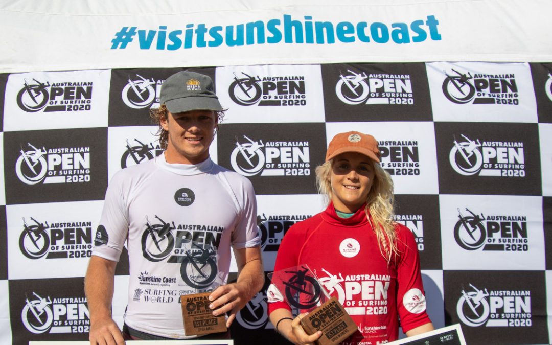 Sophie McCulloch and Cooper Davies Win Australian Open Of Surfing Sunshine Coast Pro