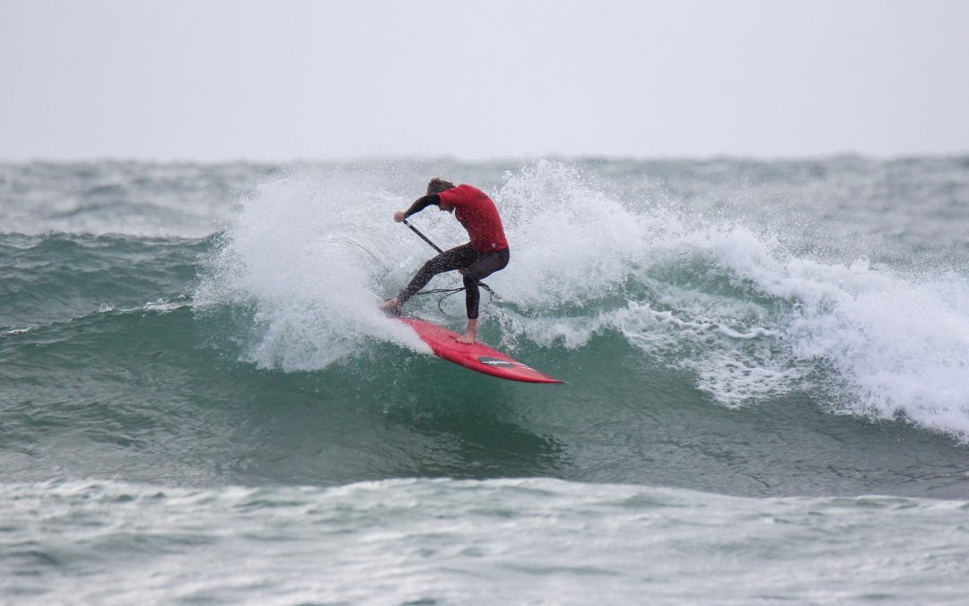 SURFERS BATTLE THE ELEMENTS AT THE OPENING STOP OF THE NORTH FREO STAND UP SURF SHOP WA SUP TITLES