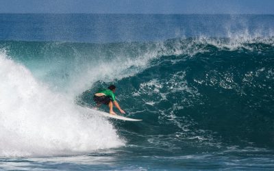 COMPETITORS ENJOY PERFECT CONDITIONS AT AFULU ON DAY 1 OF THE NORTH NIAS INTERNATIONAL SURFING COMPETITION