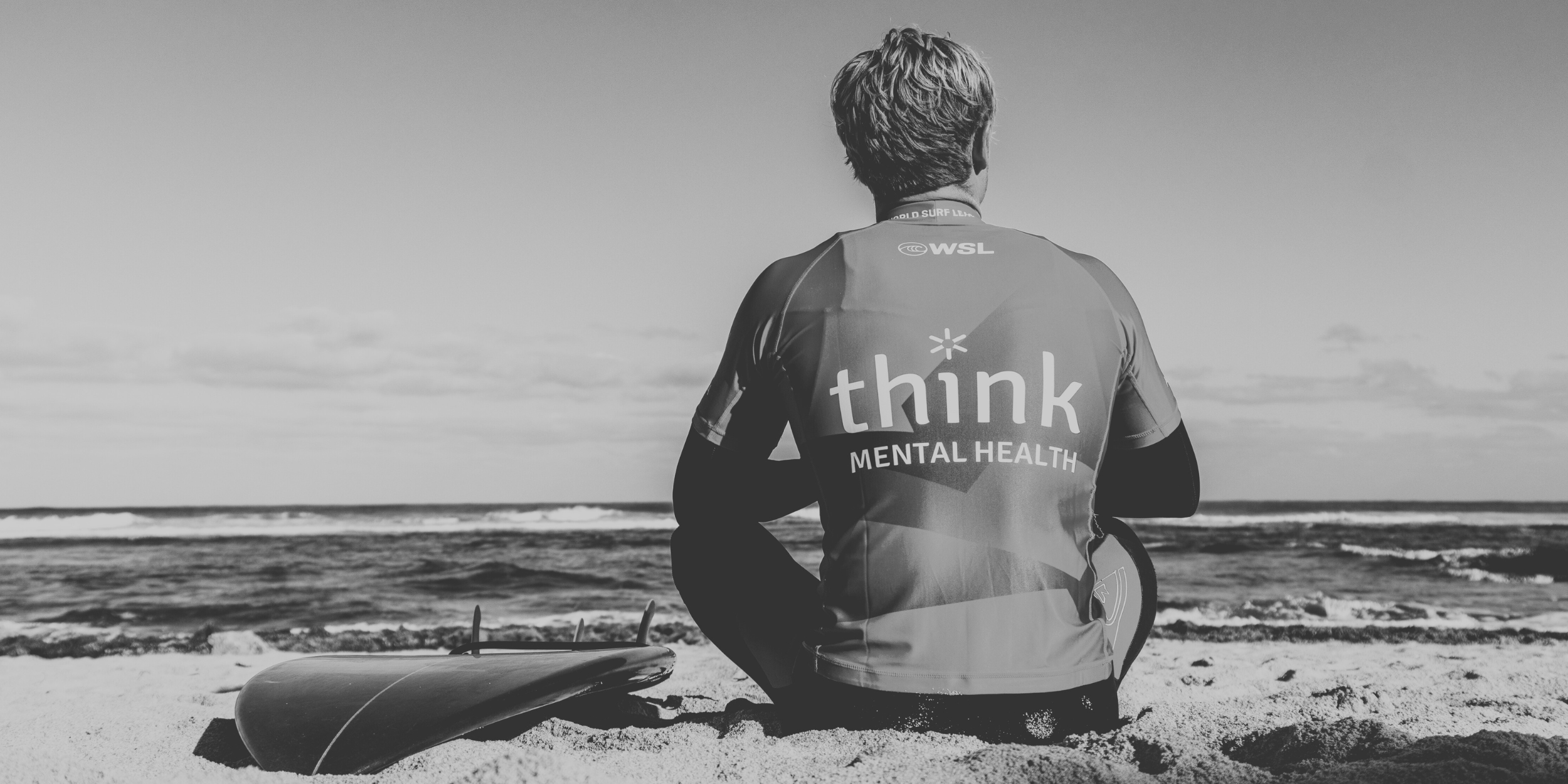 Black and White Image of Single Fin Surf Board