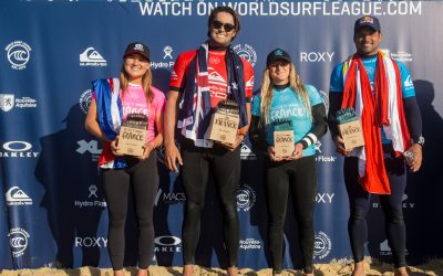 A Connor O’Leary Win & India Robinson Runners Up Trophy At 2021 Quiksilver and ROXY Pro France
