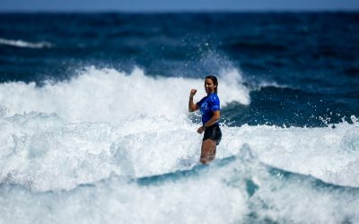 Sally Fitzgibbons through to the semi final at the 2024 ISA World Surfing Games
