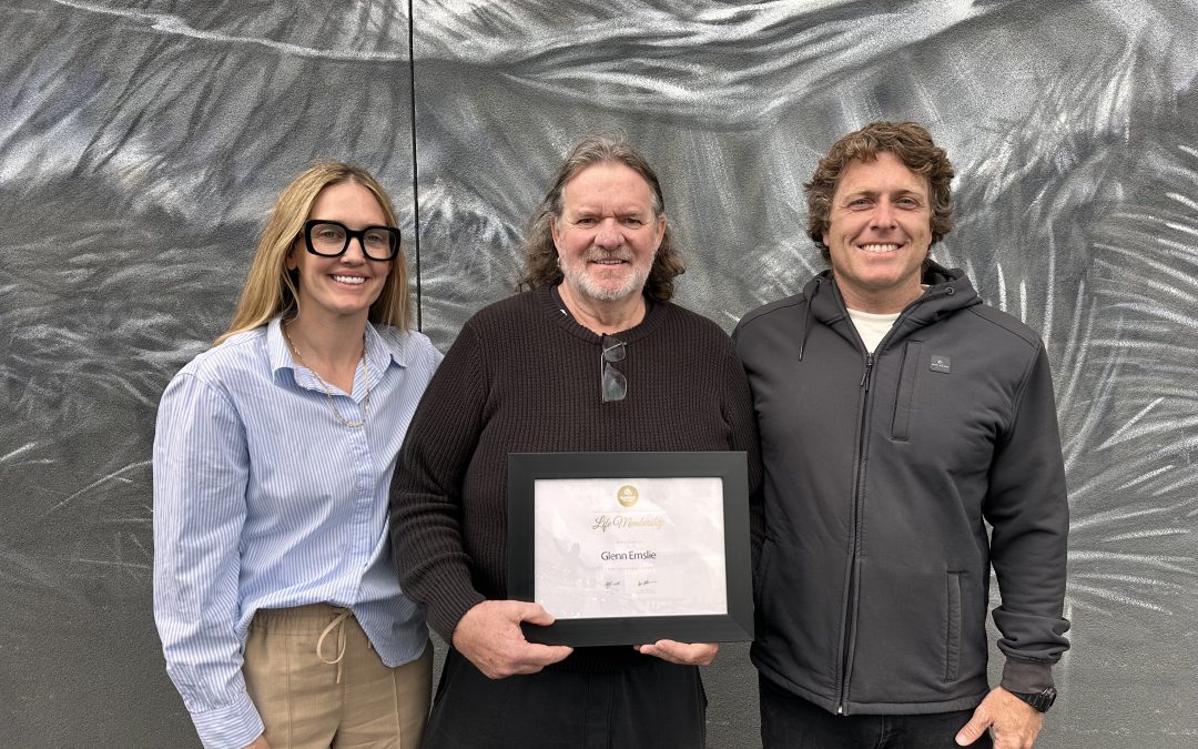 Former Surfing Victoria Board Member Glenn Emslie awarded Surfing Victoria Life Membership