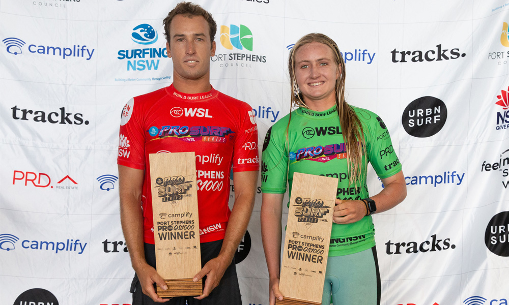 Sierra Kerr and Jordy Lawler Win The 2024 Camplify Port Stephens Pro QS 1,000